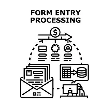 Form entry processing automation concept vector illustration 스톡 일러스트