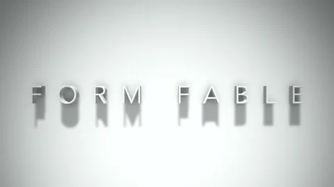 Form fable 3D title animation with shadows on a white background Video stock 297510442