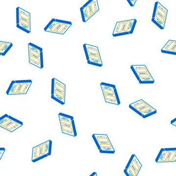 Form file isometric icon seamless pattern Stock Illustration
