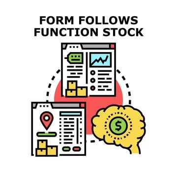 Form follows function concept for business and technology development Stock Illustration