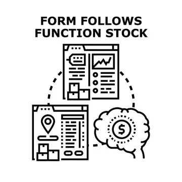 Form follows function concept for business and technology development Stock Illustration