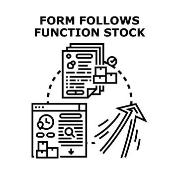 Form follows function delivering business efficiency concept Stock Illustration