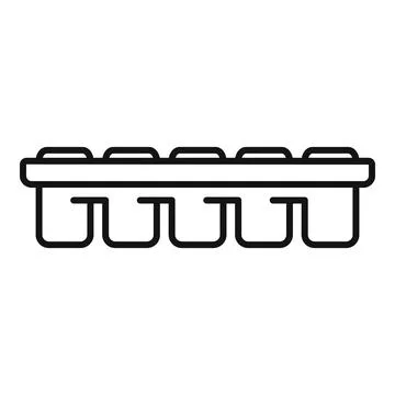 Form ice cube tray icon outline vector. Kitchen container 스톡 일러스트