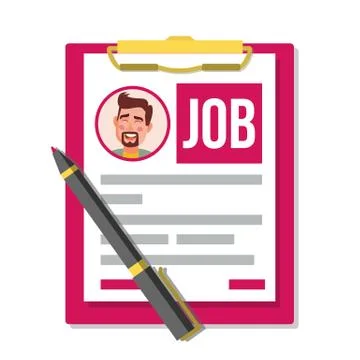 Form Job Application Vector. Business Document. Resume, Career. HR Human イラスト素材