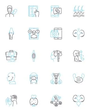 Form linear icons set. Input, Layout, Template, Design, Shape, Structure Stock Illustration