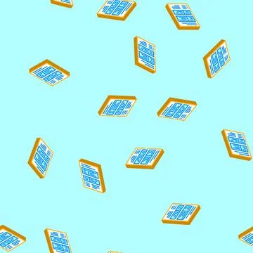 Form list isometric icon seamless pattern 库存插图