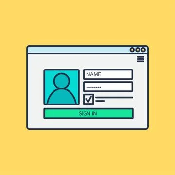 Form of login to account Stock Illustration