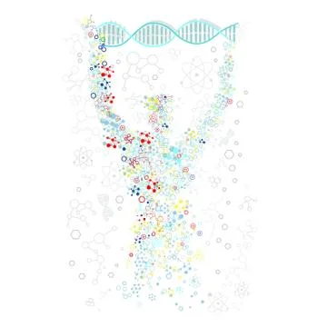 Form Man with Human DNA. Concept Scientific Stock Illustration