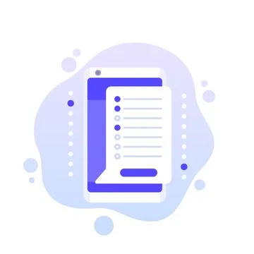 Form in mobile phone icon, flat vector design イラスト素材