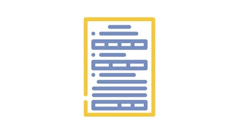 Form paper document color icon animation Stock Footage 327271213