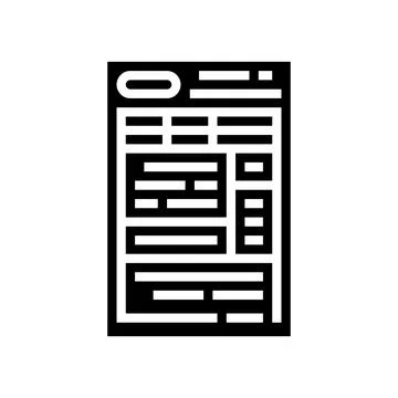 Form paper document glyph icon vector illustration Illustrazione stock