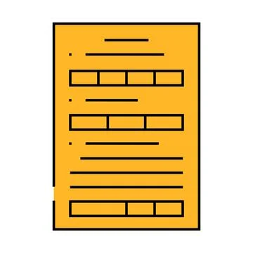 Form paper document icon color illustration Stock Illustration