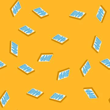 Form paper document isometric icon seamless pattern Stock Illustration