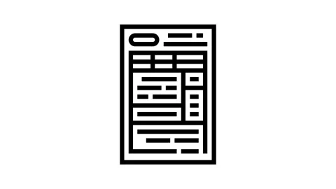 Form paper document line icon animation Stock Footage 326136288