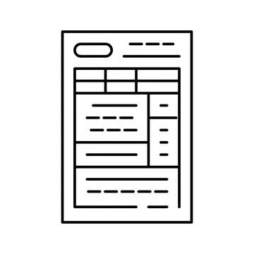 Form paper document line icon vector illustration Illustrazione stock
