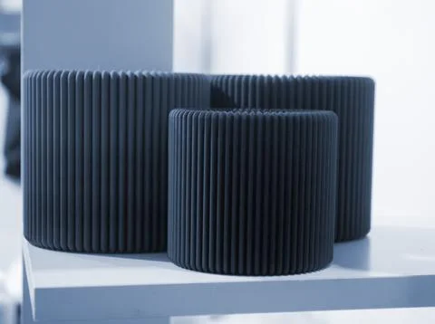 Form printed 3D printer plastic Art shape made using 3D printing from filament Stock Photos