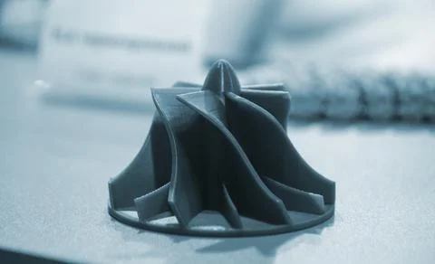 Form printed 3D printer plastic Art shape made using 3D printing from filament Stock Photos