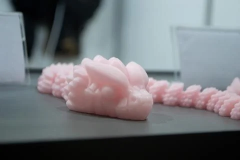 Form printed 3D printer plastic Art shape made using 3D printing from filament Stock Photos