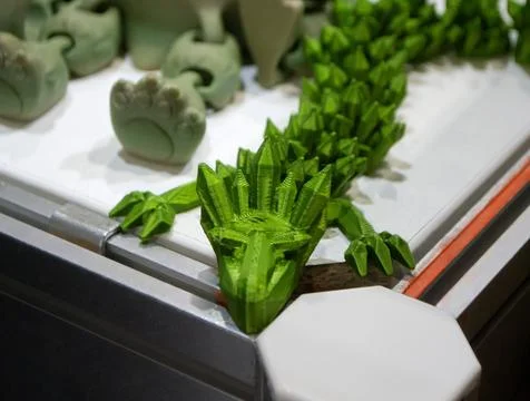 Form printed 3D printer plastic Art shape made using 3D printing from filament Stock Photos