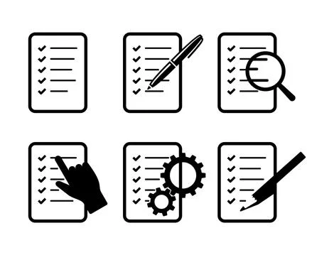 Form, questionnaire, checklist icons set Stock Illustration