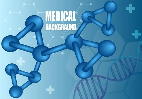 Form of a set of dna and molecules on the subject of medicine Stock Illustration