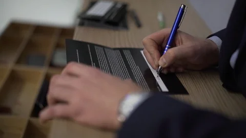 Form Signed at Counter Stock Footage 102279850