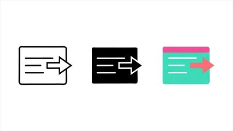 Form submits button and online registration icon set 库存插图