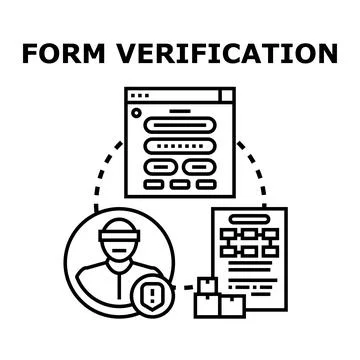 Form verification process checking user data Stock Illustration