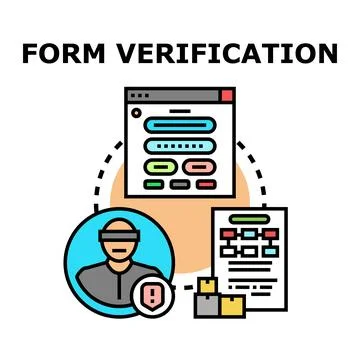 Form verification process checking user data Stock Illustration