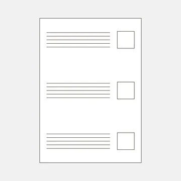 Form for voting or testing with lines and squares Stock Illustration