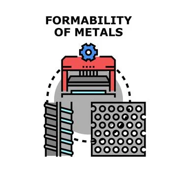 Formability of metals process shaping engineering material Stock Illustration