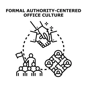 Formal authority centered office culture concept Stock Illustration