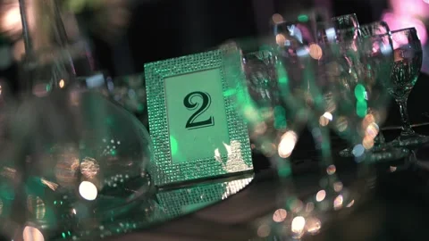 Formal Banquet Table Ready for Evening Event Stock Footage 328226206