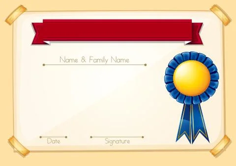 A Formal Certificate Blank Template Stock Illustration