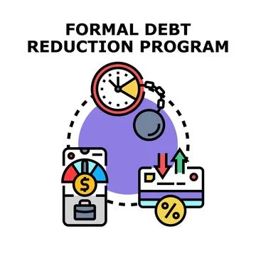 Formal debt reduction program concept vector illustration Stock Illustration