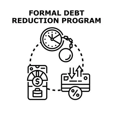 Formal debt reduction program concept vector illustration Stock Illustration