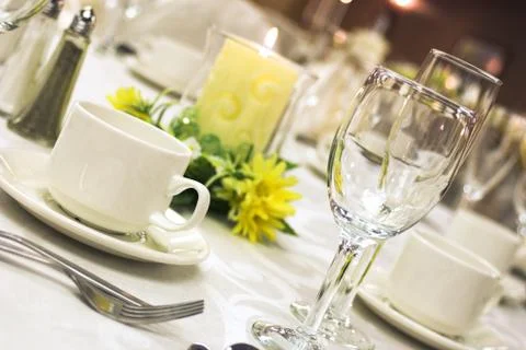 Formal dinner setting Stock Photos