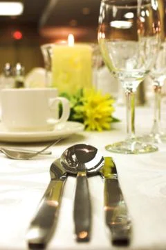 Formal dinner setting Stock Photos