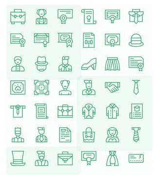 Formal Essential Vector Set including 42 Pixel Aligned Regular Line High Re.. Stock Illustration