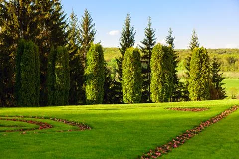 Formal garden in spring Stock Photos