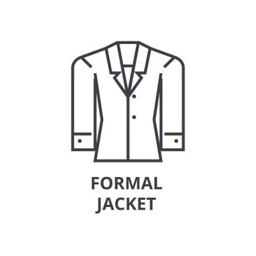 Formal jacket line icon, outline sign, linear symbol, vector, flat illustration Illustrazione stock