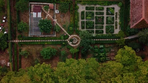 Formal Kitchen Garden With Stone Paths in Mathod Stock Footage 347920339