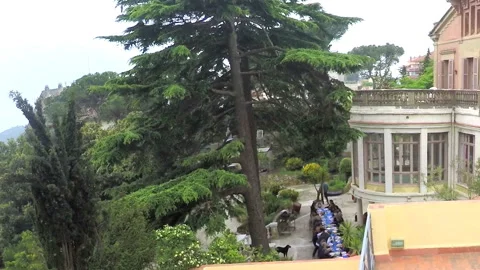 Formal Lunch Next To Old Big Residence Stock Footage 94366475