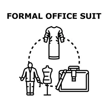 Formal office suit creating, designing, and wearing concept Stock-Illustration