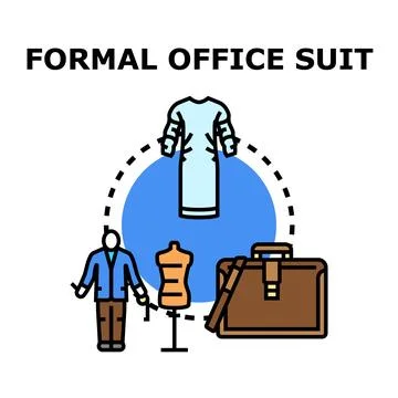 Formal office suit creating, designing, and wearing concept Stock Illustration