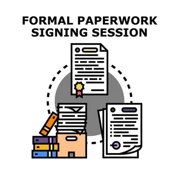 Formal paperwork signing session vector concept Stock Illustration