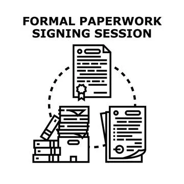 Formal paperwork signing session vector concept Stock Illustration
