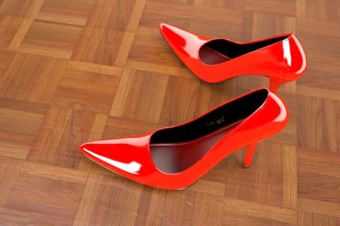 Formal shoes model in red Stock Illustration
