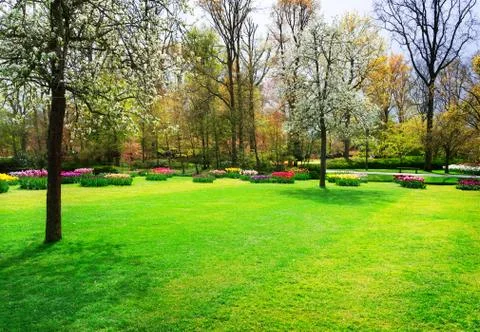 Formal spring garden Stock Photos