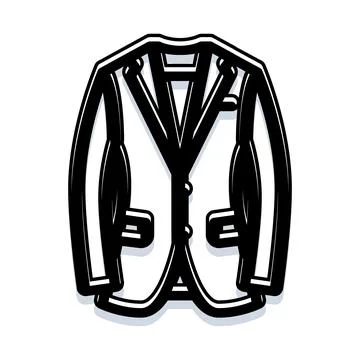 Formal suit jacket outline drawing with shadow Stock Illustration